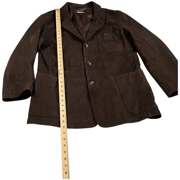 Neiman Markus Jacket Mens M Leather Suede Cafe Blazer Gentleman Academia Dandy - Picture 6 of 16